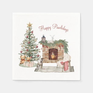 Happy Pawlidays Dog Design- Staffordshire Terrier Napkin
