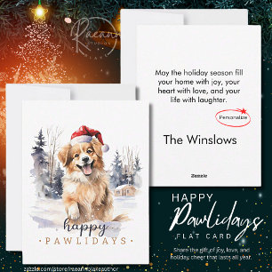 Happy Pawlidays Flat Christmas Card
