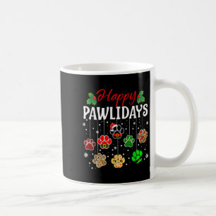 Happy Pawlidays Funny Christmas Dog Paw Xmas Dogs Coffee Mug