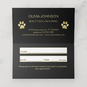 Happy Pawlidays, Gold shiny Paw Christmas tree Appointment Card
