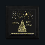 Happy Pawlidays, Gold shiny Paw Christmas tree Gift Box<br><div class="desc">Created Christmas tree from golden dog paws, above it is a starry sky with the moon, and below is a beautiful ornament made of little paws and stars. Step into a world of festive delight with our Happy Pawlidays collection! Celebrate the season with joy, love, and the unmistakable charm of...</div>