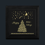 Happy Pawlidays, Gold shiny Paw Christmas tree Gift Box<br><div class="desc">Created Christmas tree from golden dog paws, above it is a starry sky with the moon, and below is a beautiful ornament made of little paws and stars. Step into a world of festive delight with our Happy Pawlidays collection! Celebrate the season with joy, love, and the unmistakable charm of...</div>