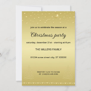 Happy Pawlidays, Gold shiny Paw Christmas tree Invitation