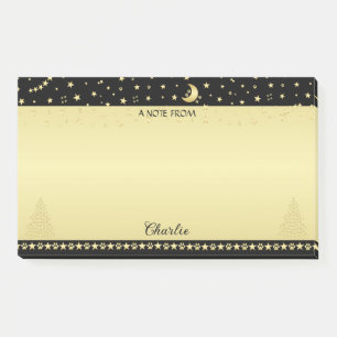 Happy Pawlidays, Gold shiny Paw Christmas tree Post-it Notes