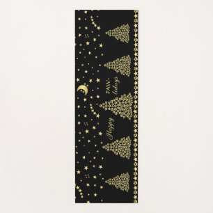 Happy Pawlidays, Gold shiny Paw Christmas tree Yoga Mat