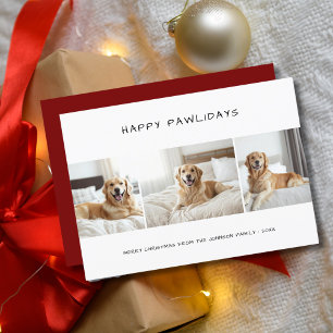 Happy Pawlidays Golder Retriver Dog Photo Pet Holiday Card