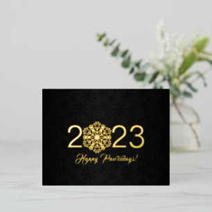 Happy Pawlidays   Happy 2023  Foil Holiday Postcard