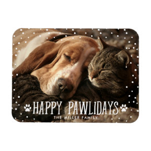 Happy Pawlidays   Holiday Photo Magnet