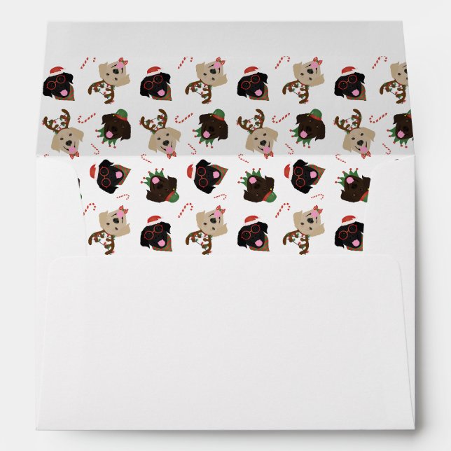 Happy Pawlidays Labrador Retriever Dogs Envelope (Back (Bottom))