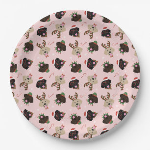 Happy Pawlidays Labrador Retriever Dogs Paper Plate