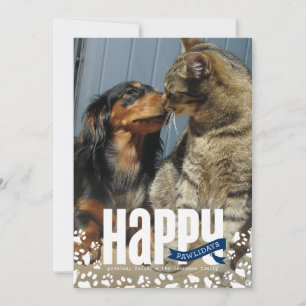 Happy Pawlidays Pet Christmas Photo Card
