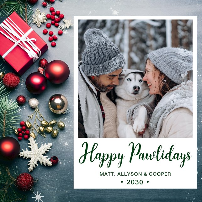 Happy Pawlidays Photo Holiday Card (Creator Uploaded)