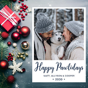 Happy Pawlidays Photo Holiday Card