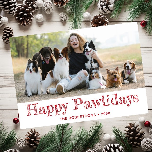 Happy Pawlidays Photo Holiday Card (Creator Uploaded)