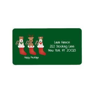 Happy Pawlidays Welsh Wire Fox Terrier Dog Label