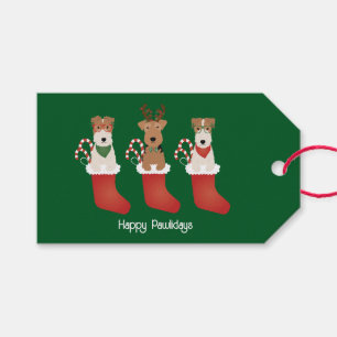 Happy Pawlidays Welsh Wire Fox Terrier Dogs Gift Tags