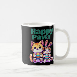 Happy Paws Cute Bunny Cat Easter Egg Animal Friend Coffee Mug