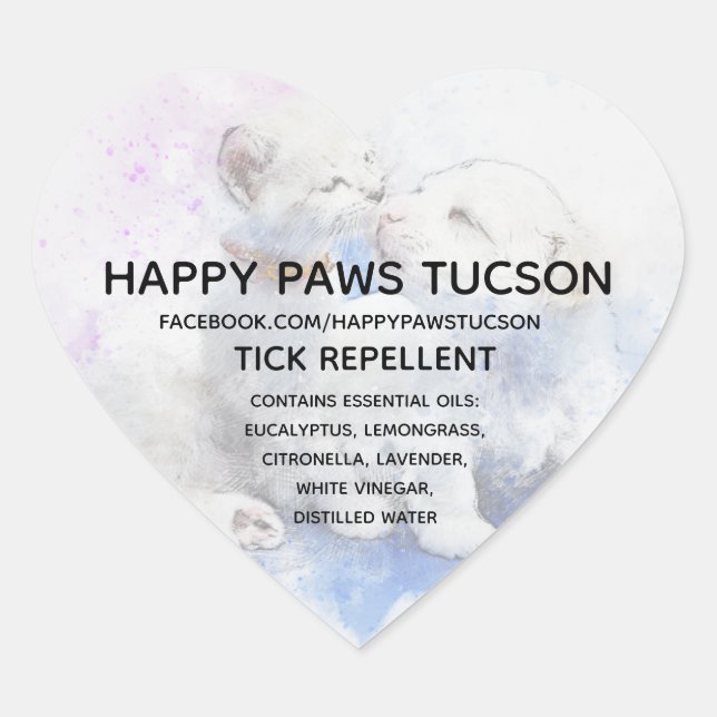 Happy Paws Heart Heart Sticker (Front)