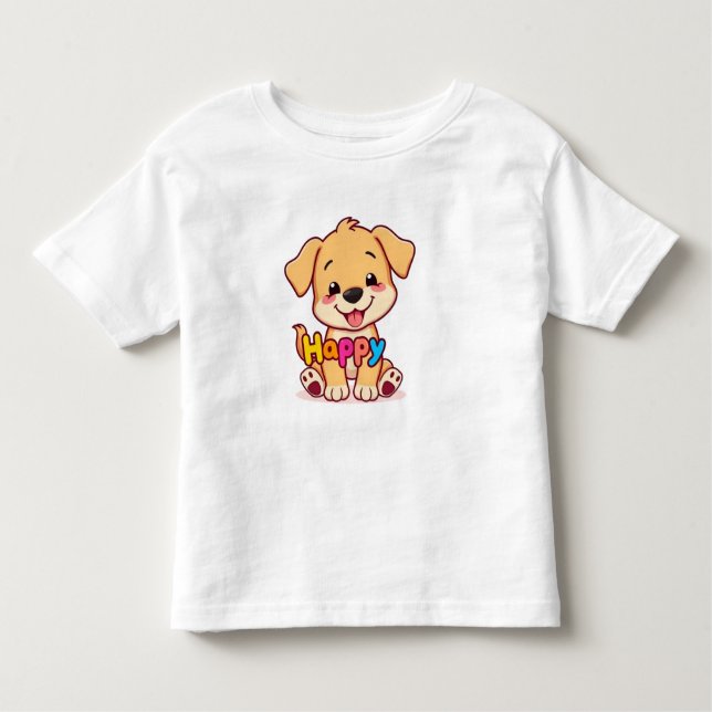 Happy Paws Puppy Toddler T-Shirt (Front)