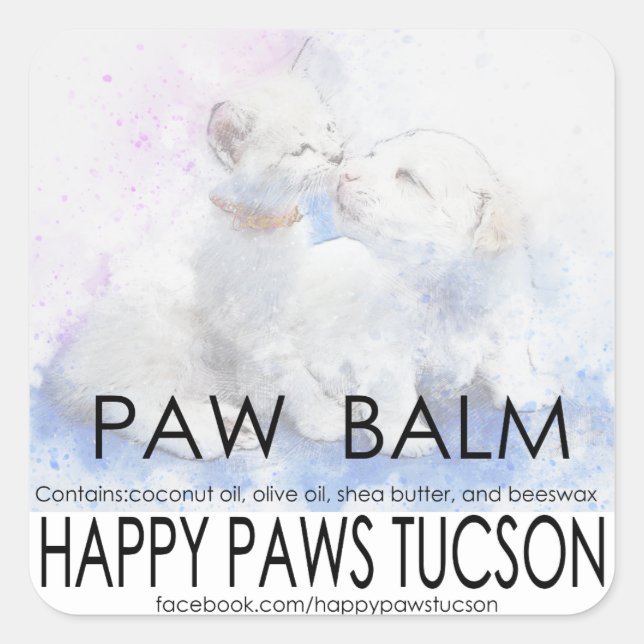 Happy Paws Square Square Sticker (Front)