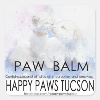 Happy Paws Square Square Sticker
