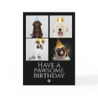 Happy Pawsome Birthday Photo Collage Dog Card