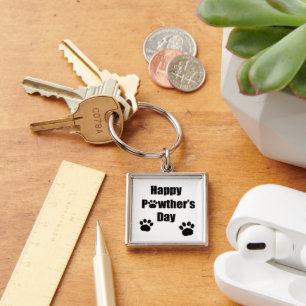 Happy Pawther’s Day Dog Dad Paw Print Key Ring