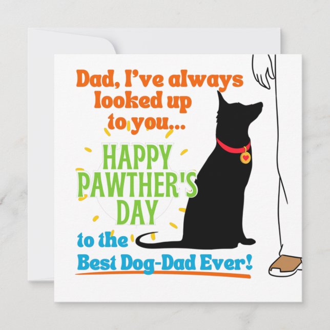 Happy Pawther's Day Dog Dad Card (Front)