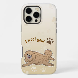 Happy Pekingese Dog Lover I Woof You Paws iPhone 16 Pro Max Case