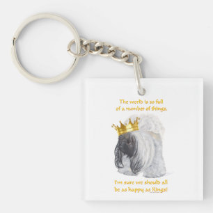 Happy Pekingese King Key Ring