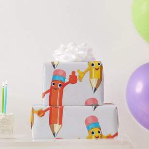 Happy Pencils Wrapping Paper