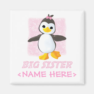 Happy Penguin Big Sister Magnet