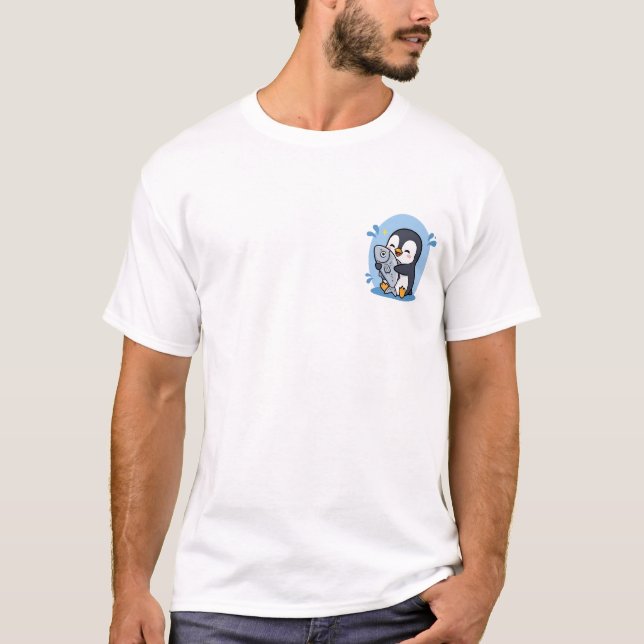 Happy Penguin Catch T-Shirt (Front)