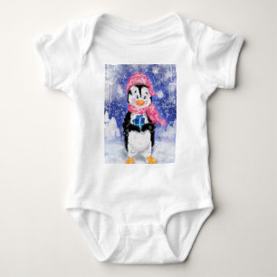 Happy Penguin - Christmas - Baby Bodysuit