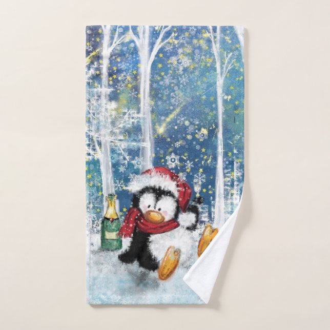 Happy Penguin - Christmas Bath Towel Set (Hand Towel)