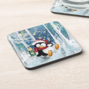Happy Penguin - Christmas Coaster