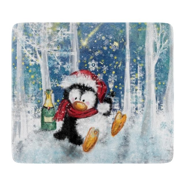 Happy Penguin - Christmas Cutting Board (Front)
