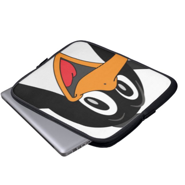 Happy Penguin face Laptop Sleeve (Front Bottom)