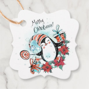 Happy Penguin Favour/Gift Tag