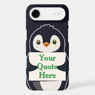 Happy penguin holding a sign to personalize
