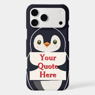 Happy penguin holding a sign to personalize