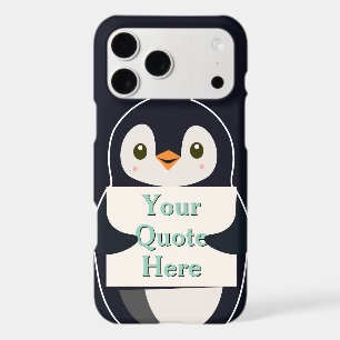 Happy penguin holding a sign to personalize