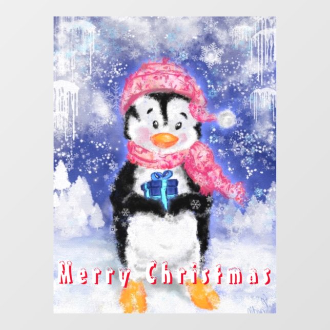 Happy Penguin - Merry Christmas - Cute - Drawing (Sheet)
