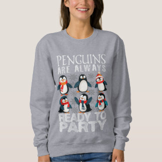 Happy penguins are always partying  Women's Sweate Sweatshirt