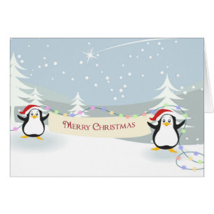 Happy Penguins Christmas Card