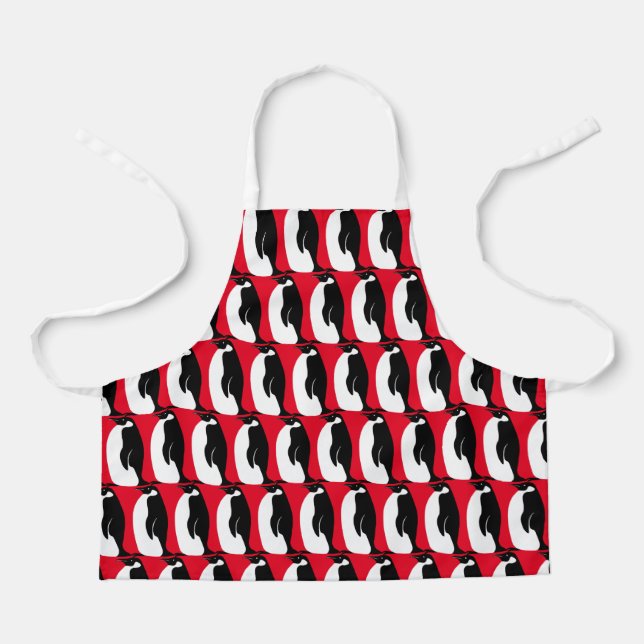 Happy Penguins Colourful Fun Pattern Unique Cute  Apron (Front)