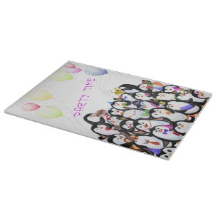 Happy Penguins Party Cutting Board