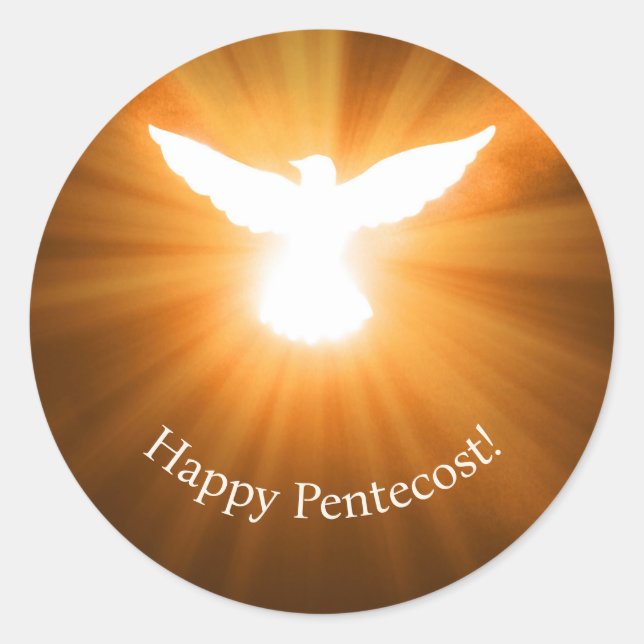 Happy Pentecost Classic Round Sticker (Front)