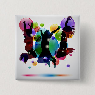 Happy People 15 Cm Square Badge