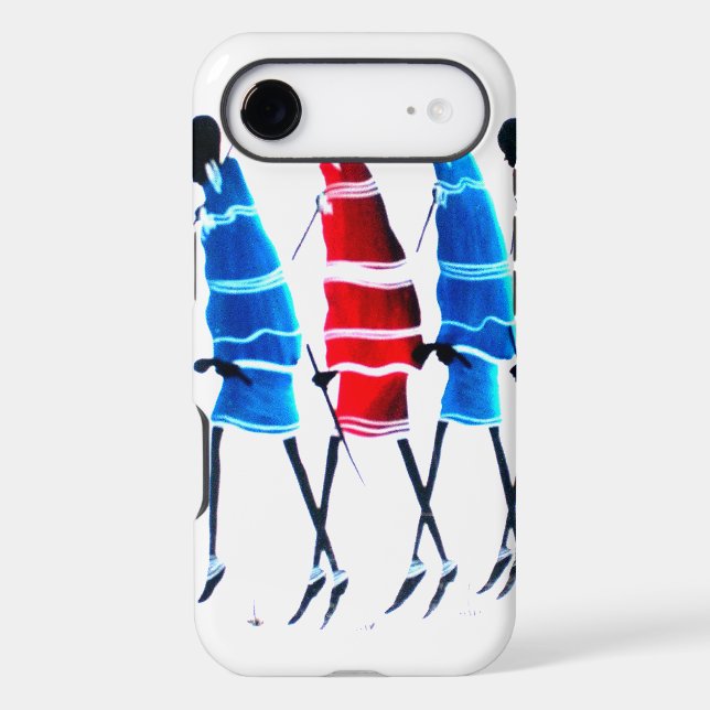 Happy People Maasai Warriors Walking Art Print (Back)